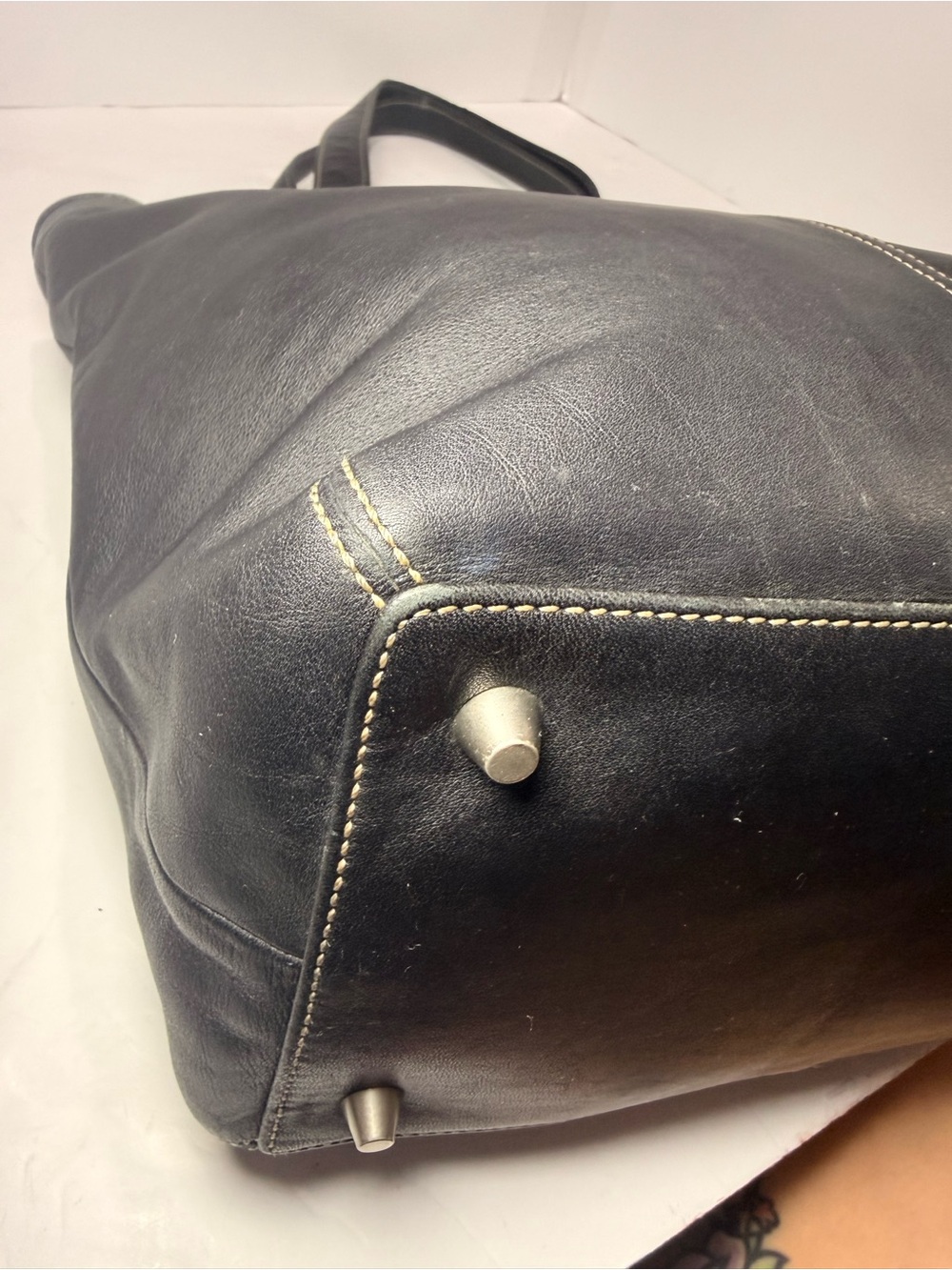 Vintage 2003 Coach Hamptons Black Leather Tote • Style 9573 • Y2K Coach - Picture 7 of 11